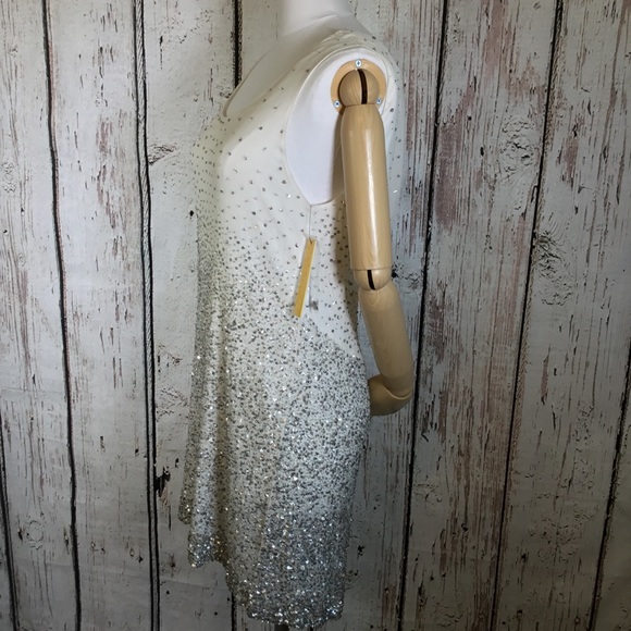 🎉HP🎉 NEW NWT Alice + Olivia Blaire Beaded Metallic Sequins Cocktail Dress SMALL - Picture 5 of 16